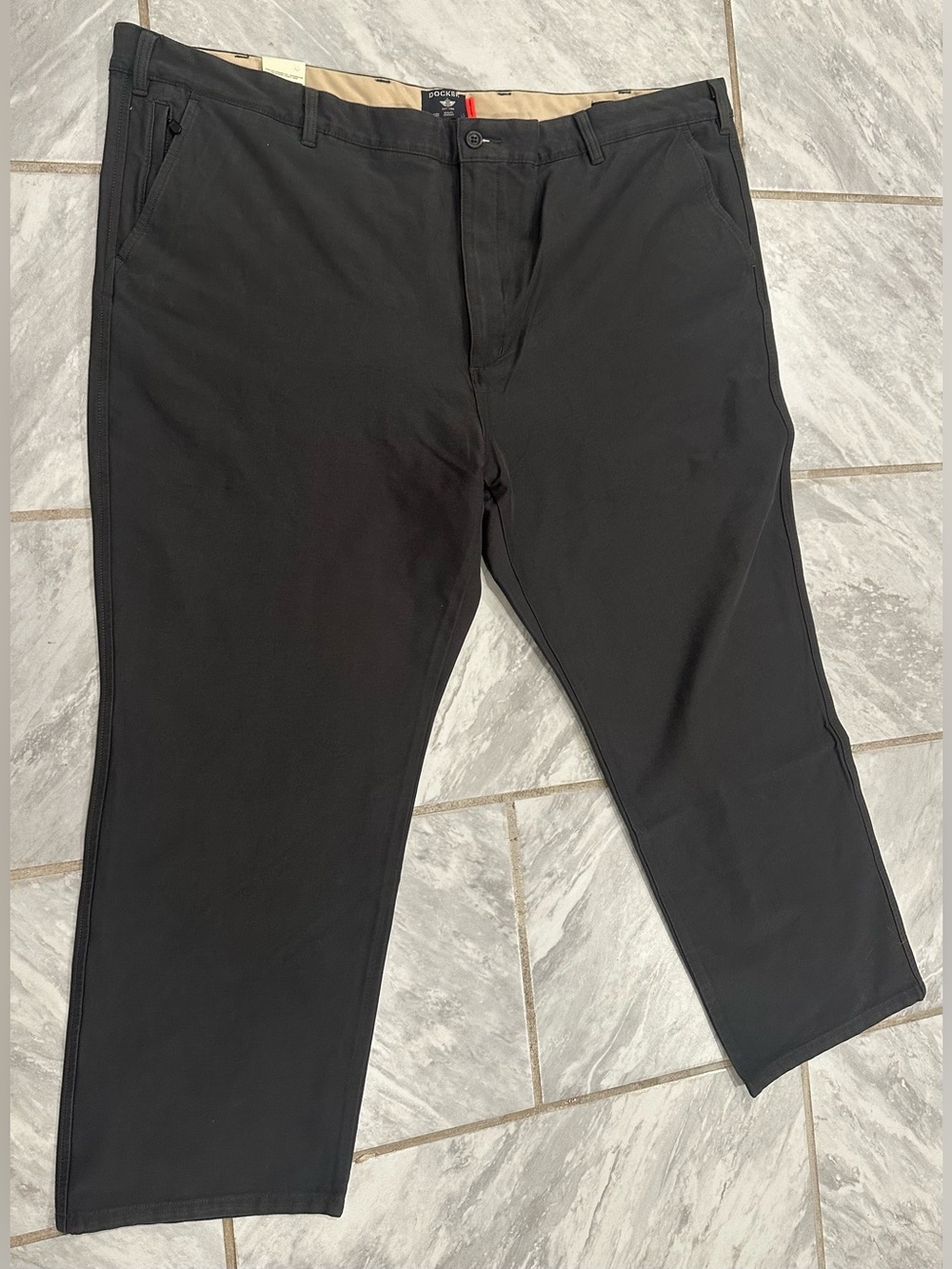 NWT Dockers Mens Gray Comfort Knit Chino Pants Size 48Wx28.5L Straight Fit